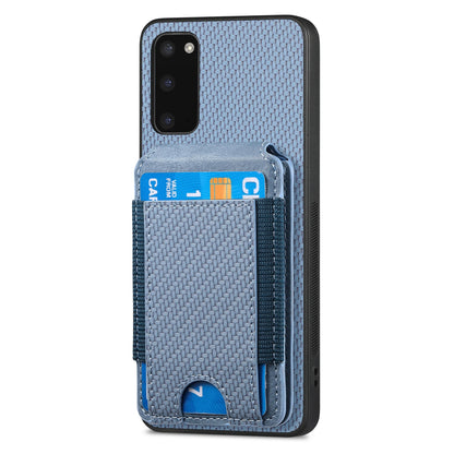 Samsung Galaxy S9+ Vertical Flip Wallet Stand Phone Case with Carbon Fibre Pattern