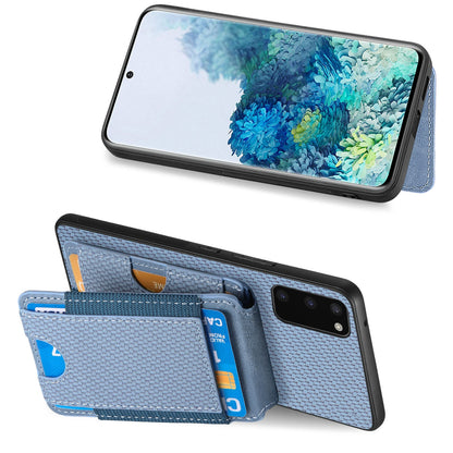 Samsung Galaxy S9+ Vertical Flip Wallet Stand Phone Case with Carbon Fibre Pattern