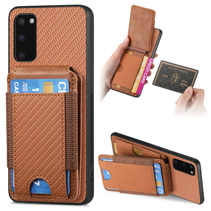 Samsung Galaxy S9+ Vertical Flip Wallet Stand Phone Case with Carbon Fibre Pattern