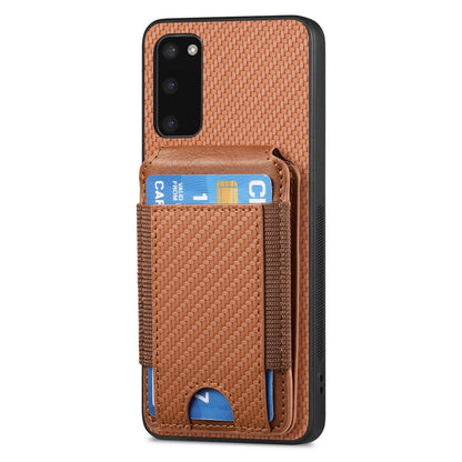 Samsung Galaxy S9+ Vertical Flip Wallet Stand Phone Case with Carbon Fibre Pattern