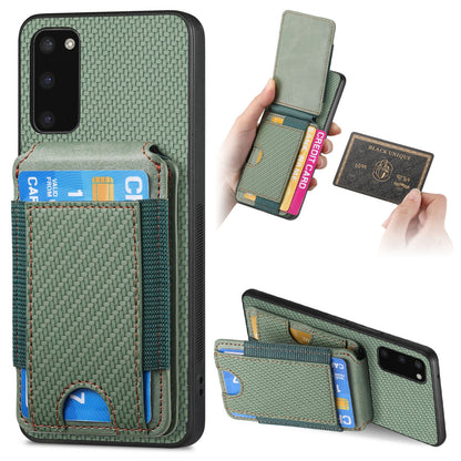 Samsung Galaxy S9+ Vertical Flip Wallet Stand Phone Case with Carbon Fibre Pattern