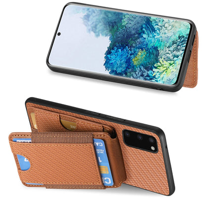 Samsung Galaxy S9 Vertical Flip Wallet Stand Phone Case with Carbon Fibre Pattern