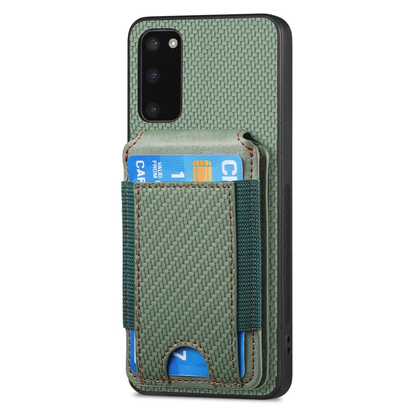 Samsung Galaxy S9 Vertical Flip Wallet Stand Phone Case with Carbon Fibre Pattern