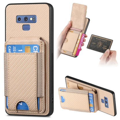 Samsung Galaxy S8 Vertical Flip Wallet Stand Phone Case with Carbon Fibre Pattern