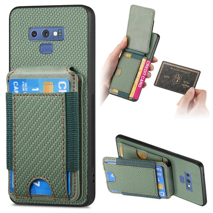 Samsung Galaxy S8 Vertical Flip Wallet Stand Phone Case with Carbon Fibre Pattern