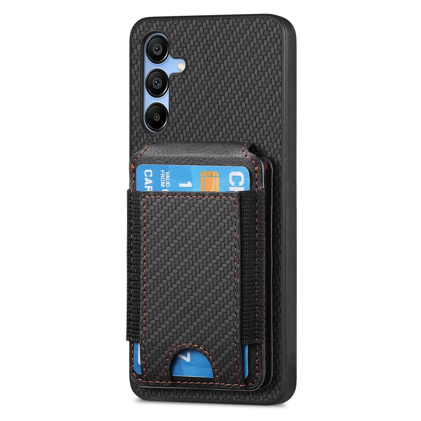 Samsung Galaxy A14 4G / 5G Vertical Flip Wallet Stand Phone Case with Carbon Fibre Pattern