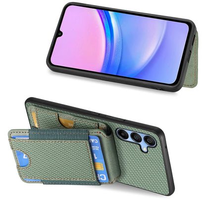 Samsung Galaxy A14 4G / 5G Vertical Flip Wallet Stand Phone Case with Carbon Fibre Pattern