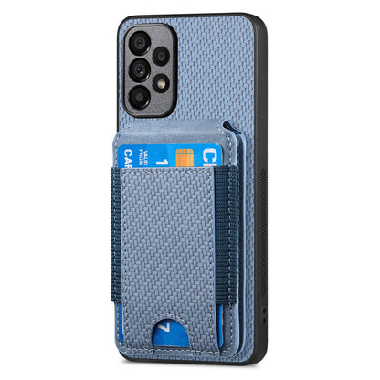 Samsung Galaxy A53 5G Vertical Flip Wallet Stand Phone Case with Carbon Fibre Pattern