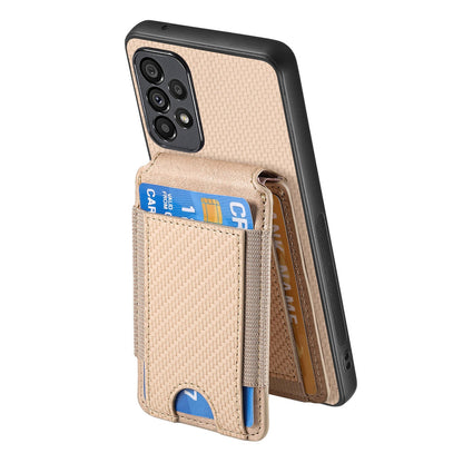 Samsung Galaxy A53 5G Vertical Flip Wallet Stand Phone Case with Carbon Fibre Pattern