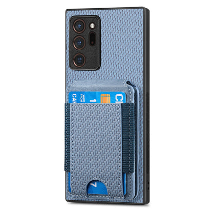 Samsung Galaxy Note20 Ultra Vertical Flip Wallet Stand Phone Case with Carbon Fibre Pattern