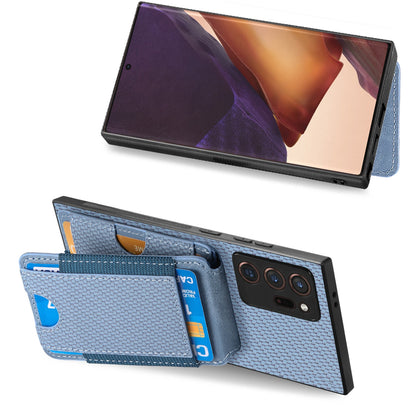 Samsung Galaxy Note20 Ultra Vertical Flip Wallet Stand Phone Case with Carbon Fibre Pattern