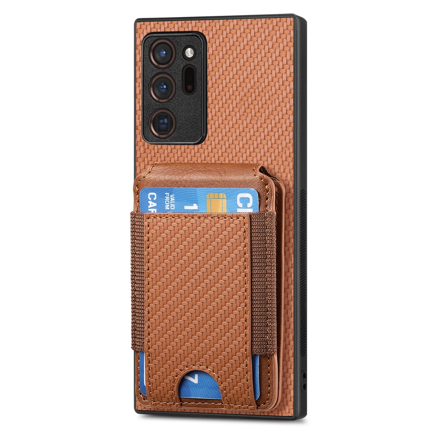 Samsung Galaxy Note20 Ultra Vertical Flip Wallet Stand Phone Case with Carbon Fibre Pattern