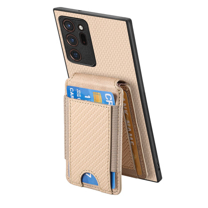 Samsung Galaxy Note20 Ultra Vertical Flip Wallet Stand Phone Case with Carbon Fibre Pattern
