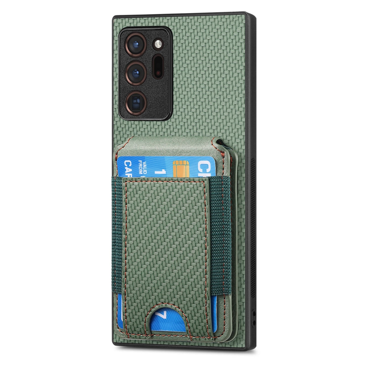 Samsung Galaxy Note20 Ultra Vertical Flip Wallet Stand Phone Case with Carbon Fibre Pattern