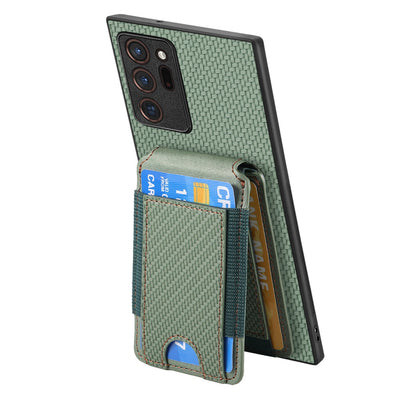 Samsung Galaxy Note20 Ultra Vertical Flip Wallet Stand Phone Case with Carbon Fibre Pattern