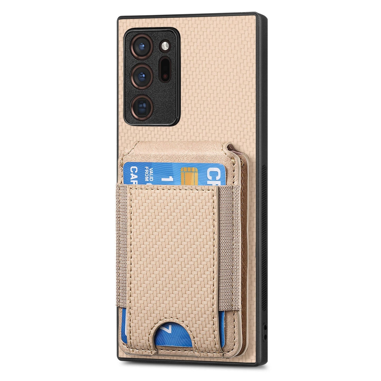 Samsung Galaxy Note20 Vertical Flip Wallet Stand Phone Case with Carbon Fibre Pattern