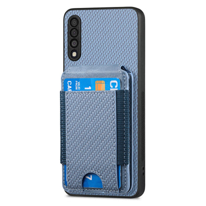 Samsung Galaxy A70 / A70s Vertical Flip Wallet Stand Phone Case with Carbon Fibre Pattern
