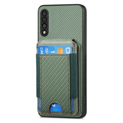 Samsung Galaxy A70 / A70s Vertical Flip Wallet Stand Phone Case with Carbon Fibre Pattern