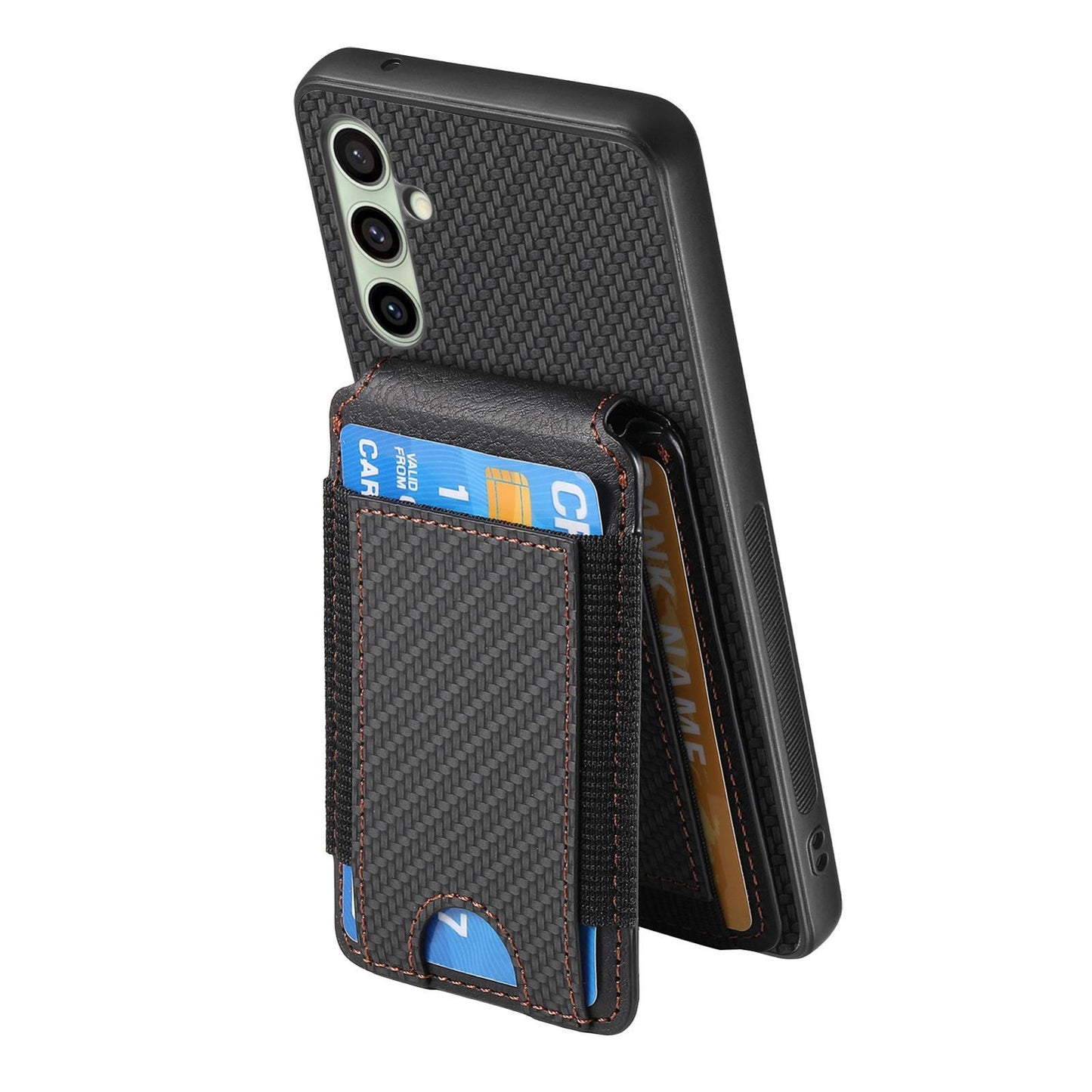Samsung Galaxy A36 Vertical Flip Wallet Stand Phone Case with Carbon Fibre Pattern