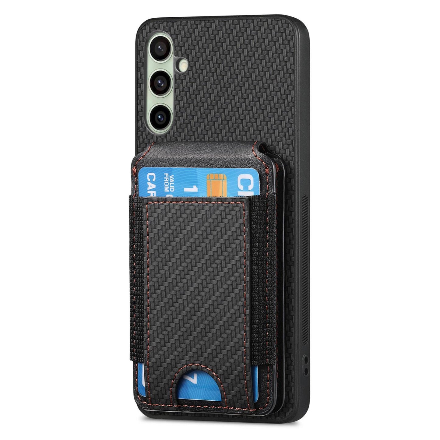 Samsung Galaxy A56 5G Vertical Flip Wallet Stand Phone Case with Carbon Fibre Pattern