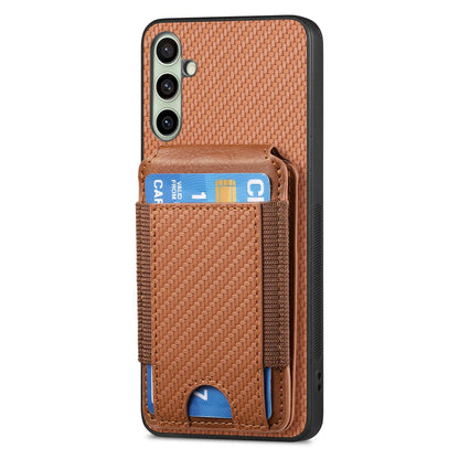 Samsung Galaxy A56 5G Vertical Flip Wallet Stand Phone Case with Carbon Fibre Pattern
