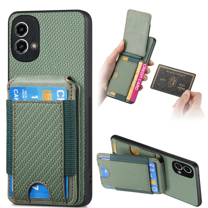 Motorola Moto G Stylus 5G 2024 Vertical Flip Wallet Stand Phone Case with Carbon Fibre Pattern