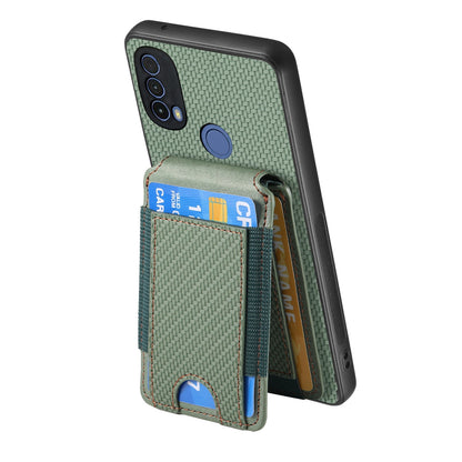 Motorola Moto G 5G 2024 4G Vertical Flip Wallet Stand Phone Case with Carbon Fibre Pattern