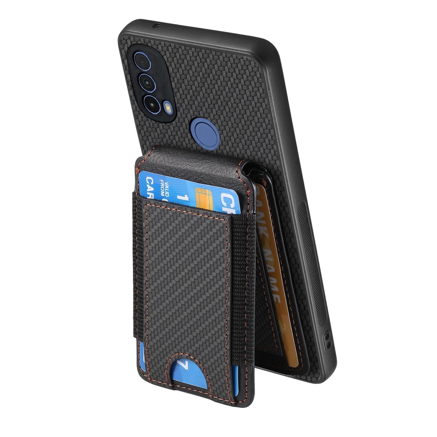 Motorola Moto G Play 2024 5G Vertical Flip Wallet Stand Phone Case with Carbon Fibre Pattern