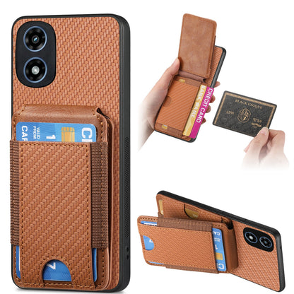 Motorola Moto G Play 2024 5G Vertical Flip Wallet Stand Phone Case with Carbon Fibre Pattern