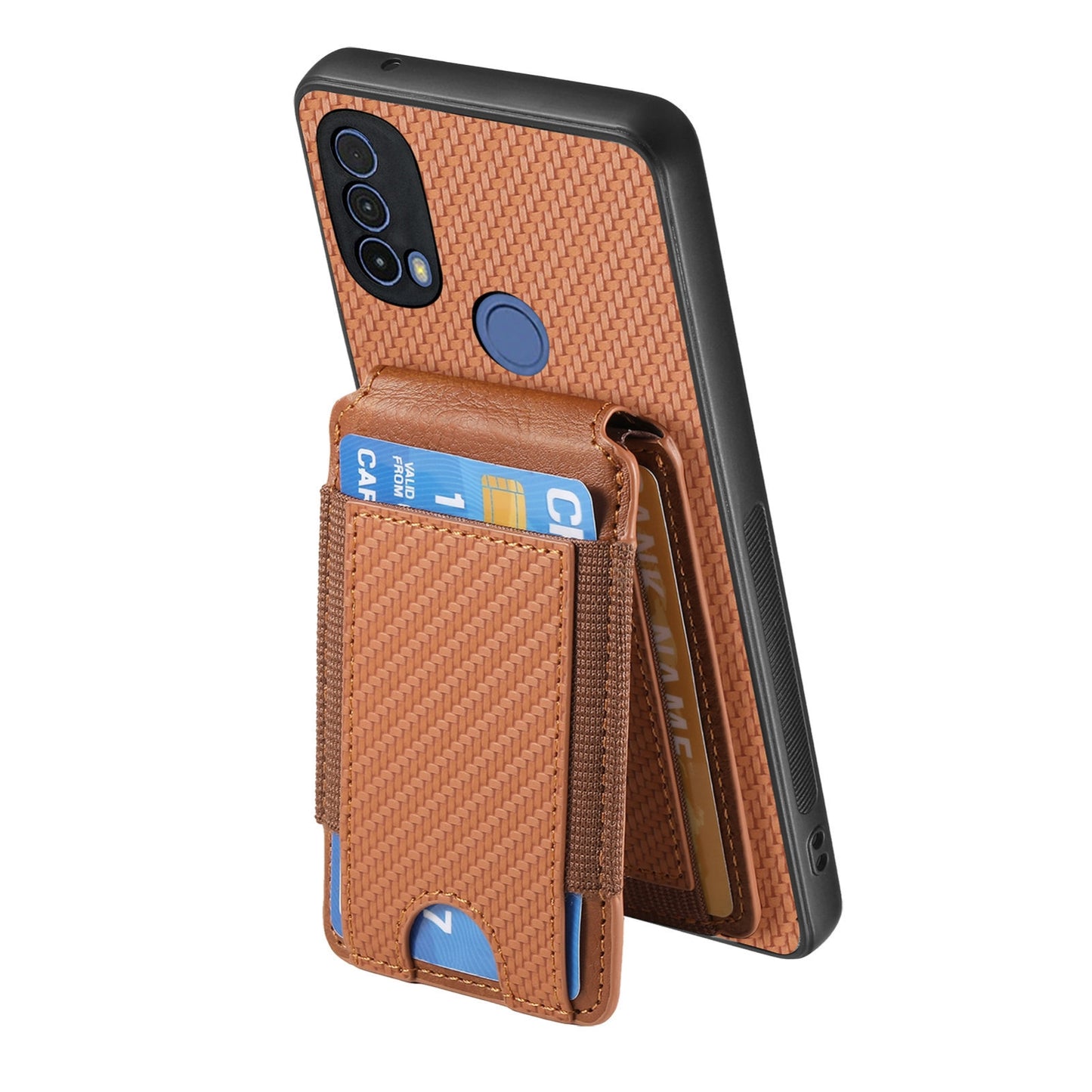 Motorola Moto G Play 2024 5G Vertical Flip Wallet Stand Phone Case with Carbon Fibre Pattern