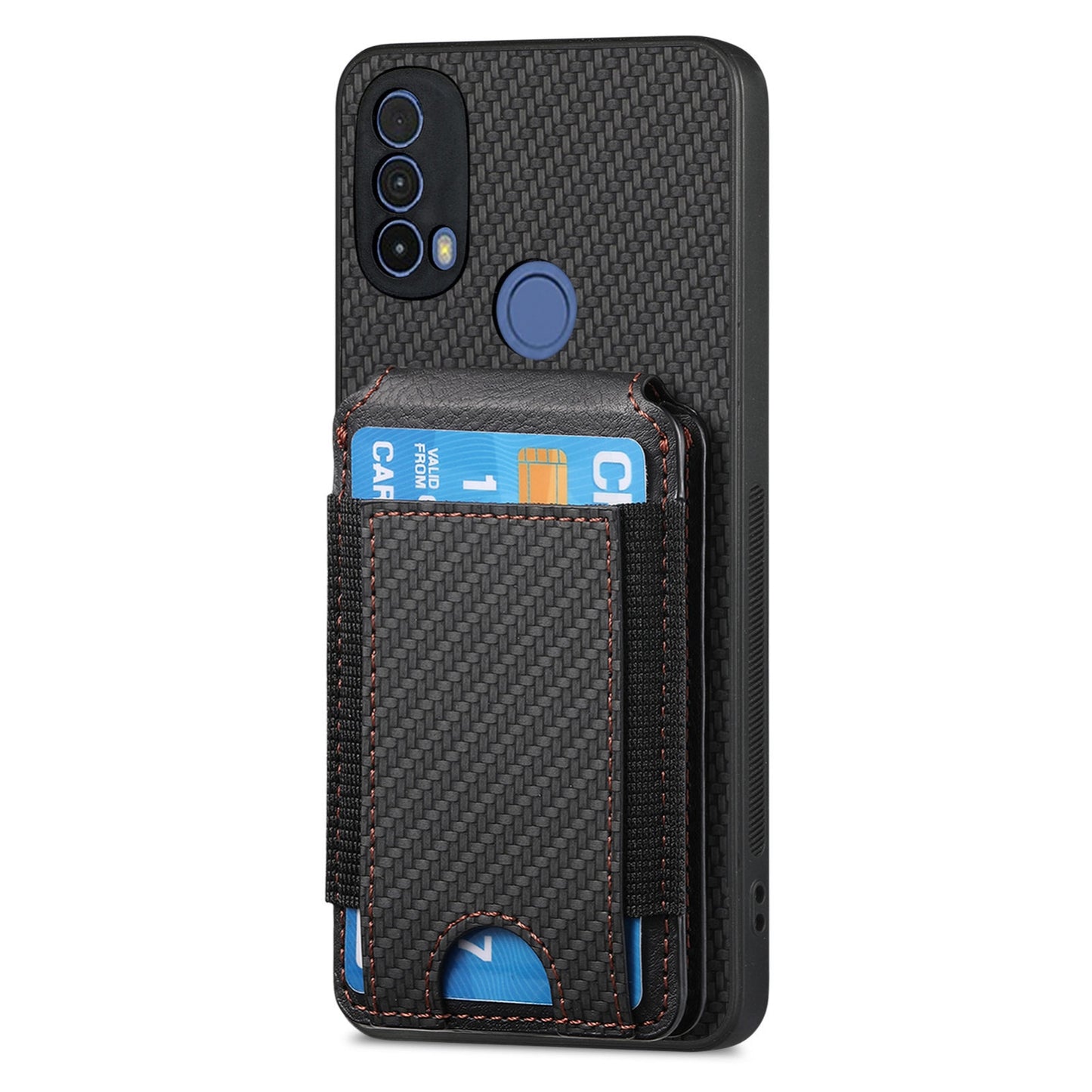 Motorola Moto G Power 2024 5G Vertical Flip Wallet Stand Phone Case with Carbon Fibre Pattern