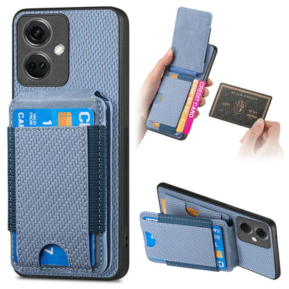 OnePlus Nord CE3 Vertical Flip Wallet Stand Phone Case with Carbon Fibre Pattern