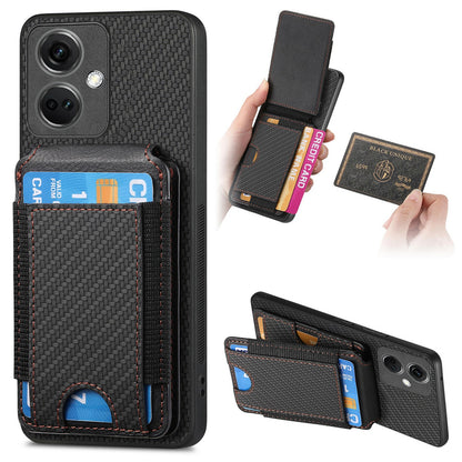 OnePlus Nord CE3 Vertical Flip Wallet Stand Phone Case with Carbon Fibre Pattern