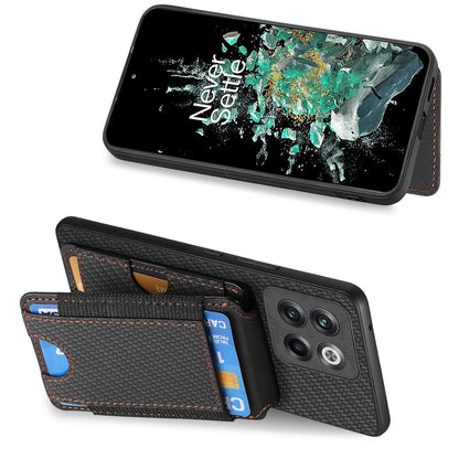 OnePlus Nord CE3 Vertical Flip Wallet Stand Phone Case with Carbon Fibre Pattern