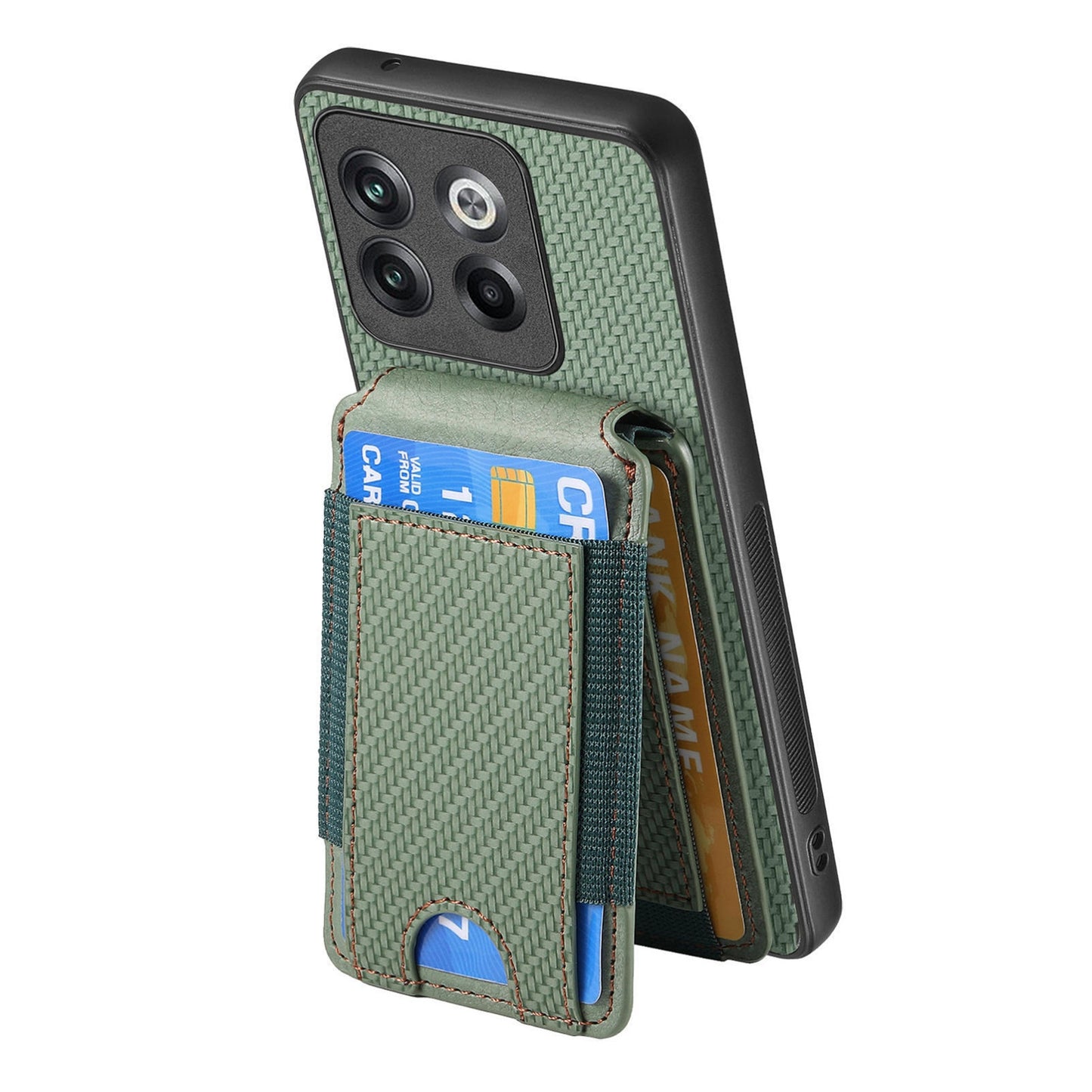 OnePlus Nord CE3 Vertical Flip Wallet Stand Phone Case with Carbon Fibre Pattern