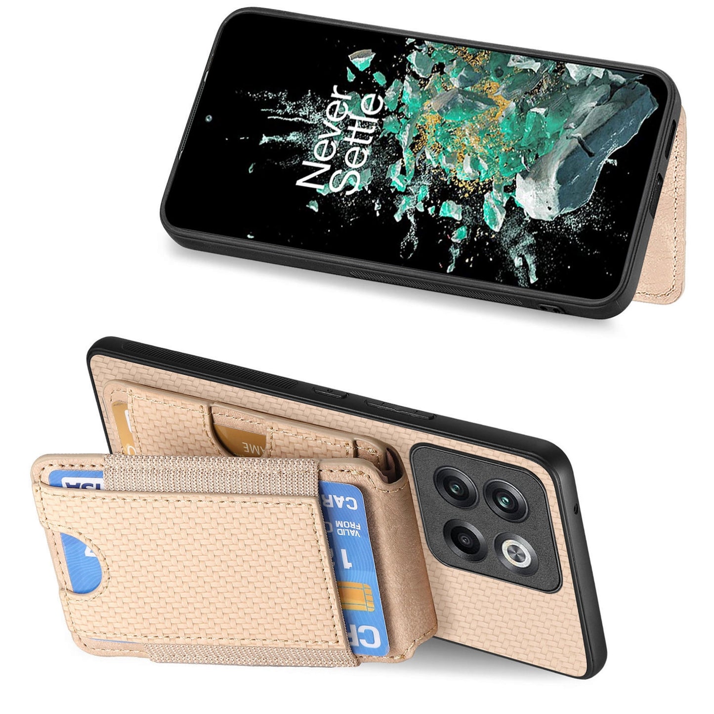 OnePlus Nord CE3 Lite Vertical Flip Wallet Stand Phone Case with Carbon Fibre Pattern