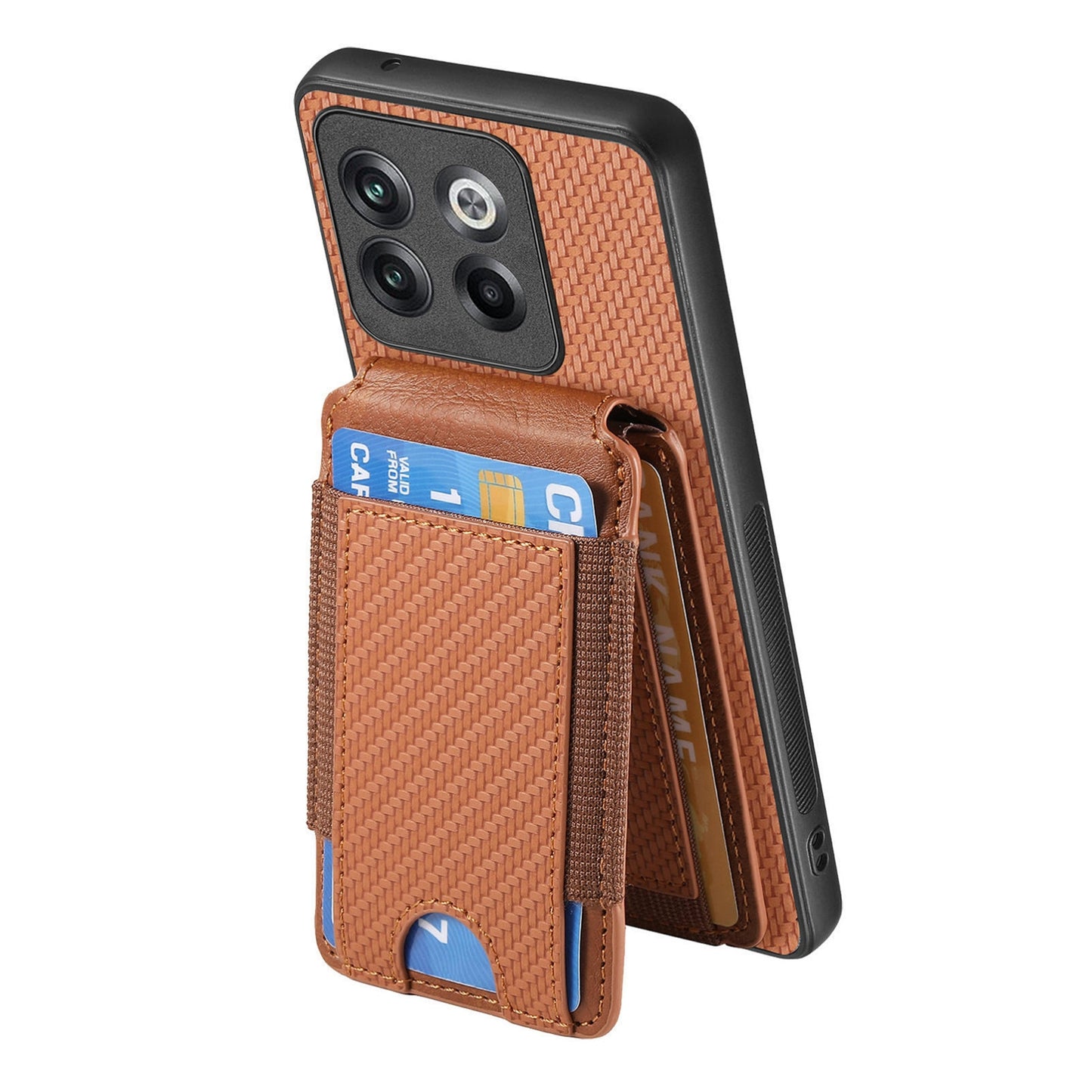 OnePlus Nord CE2 Lite 5G Vertical Flip Wallet Stand Phone Case with Carbon Fibre Pattern