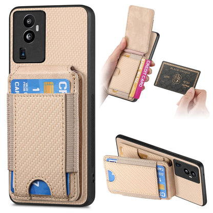 OPPO Reno10 Pro+ Vertical Flip Wallet Stand Phone Case with Carbon Fibre Pattern