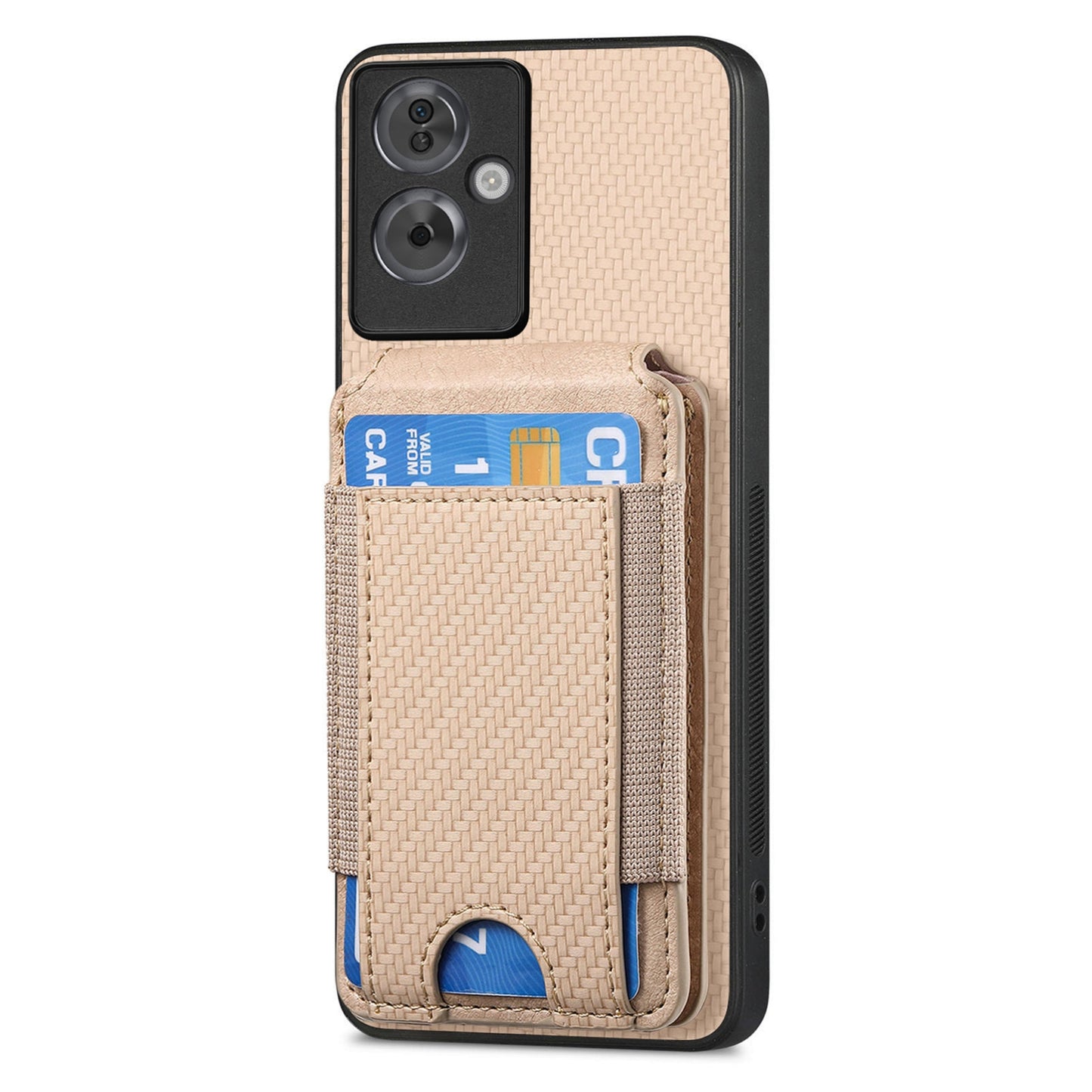 OPPO Reno10 Pro+ Vertical Flip Wallet Stand Phone Case with Carbon Fibre Pattern