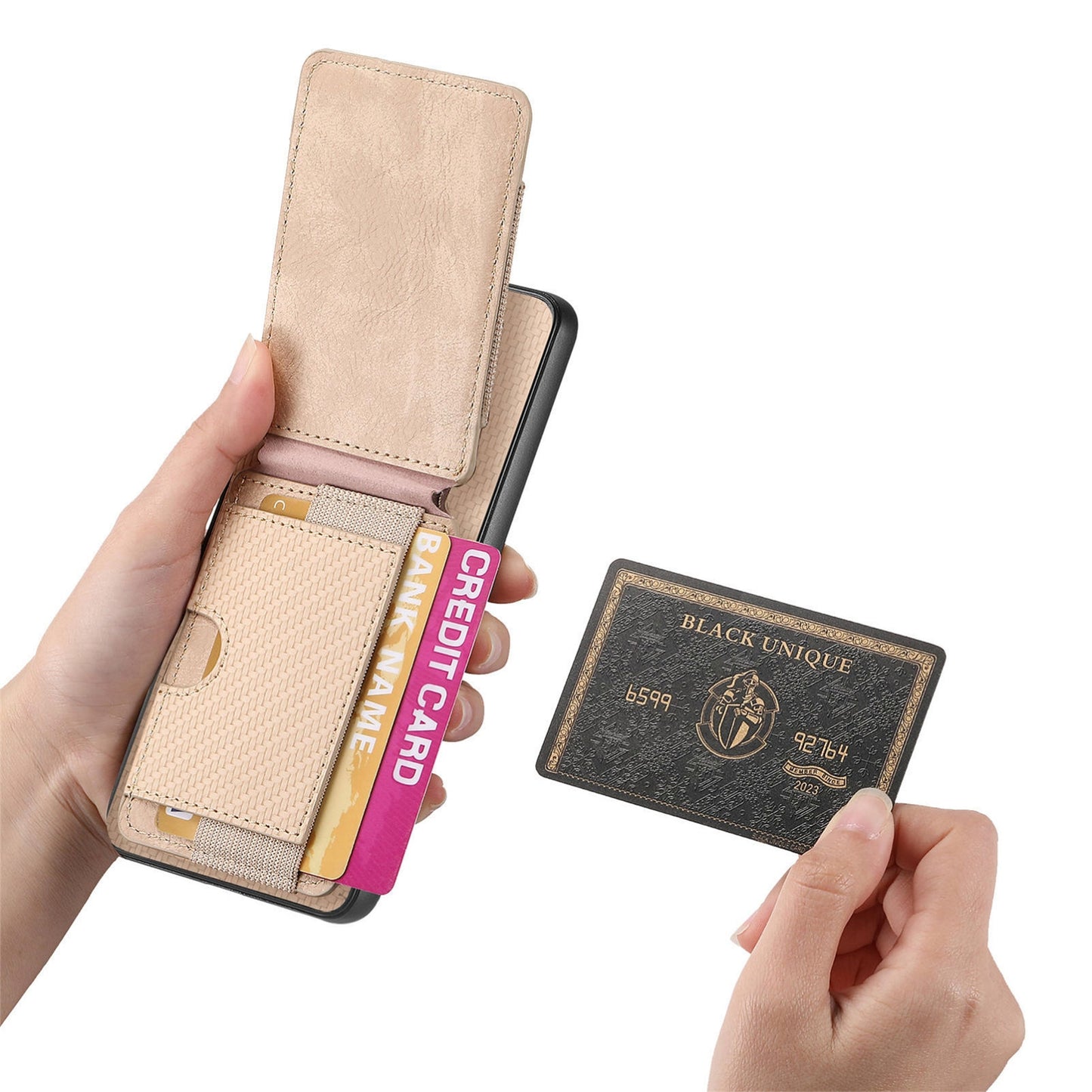 OPPO Reno10 Pro+ Vertical Flip Wallet Stand Phone Case with Carbon Fibre Pattern