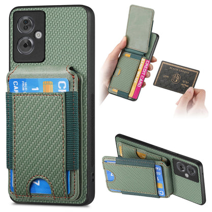 OPPO A79 5G Vertical Flip Wallet Stand Phone Case with Carbon Fibre Pattern
