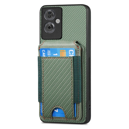 OPPO F21 Pro 5G Vertical Flip Wallet Stand Phone Case with Carbon Fibre Pattern