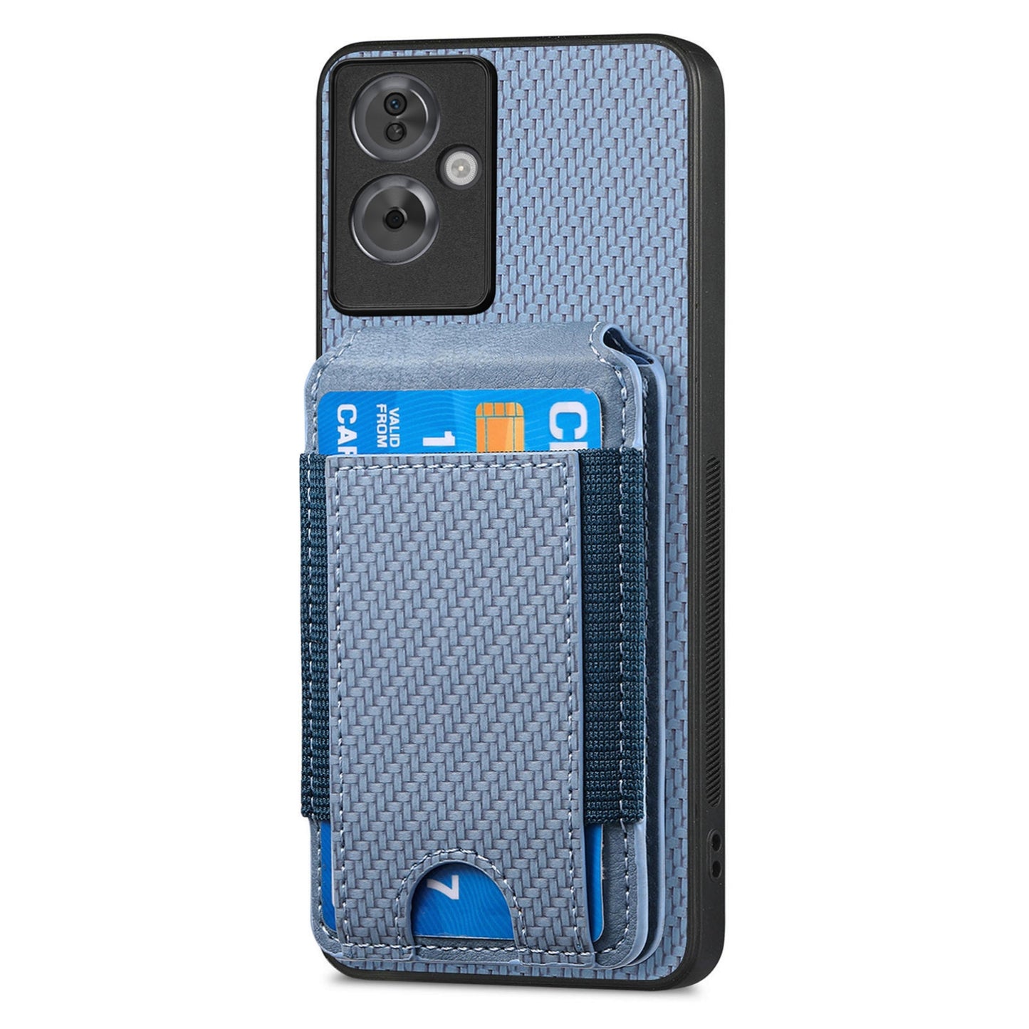 OPPO A93 5G Vertical Flip Wallet Stand Phone Case with Carbon Fibre Pattern