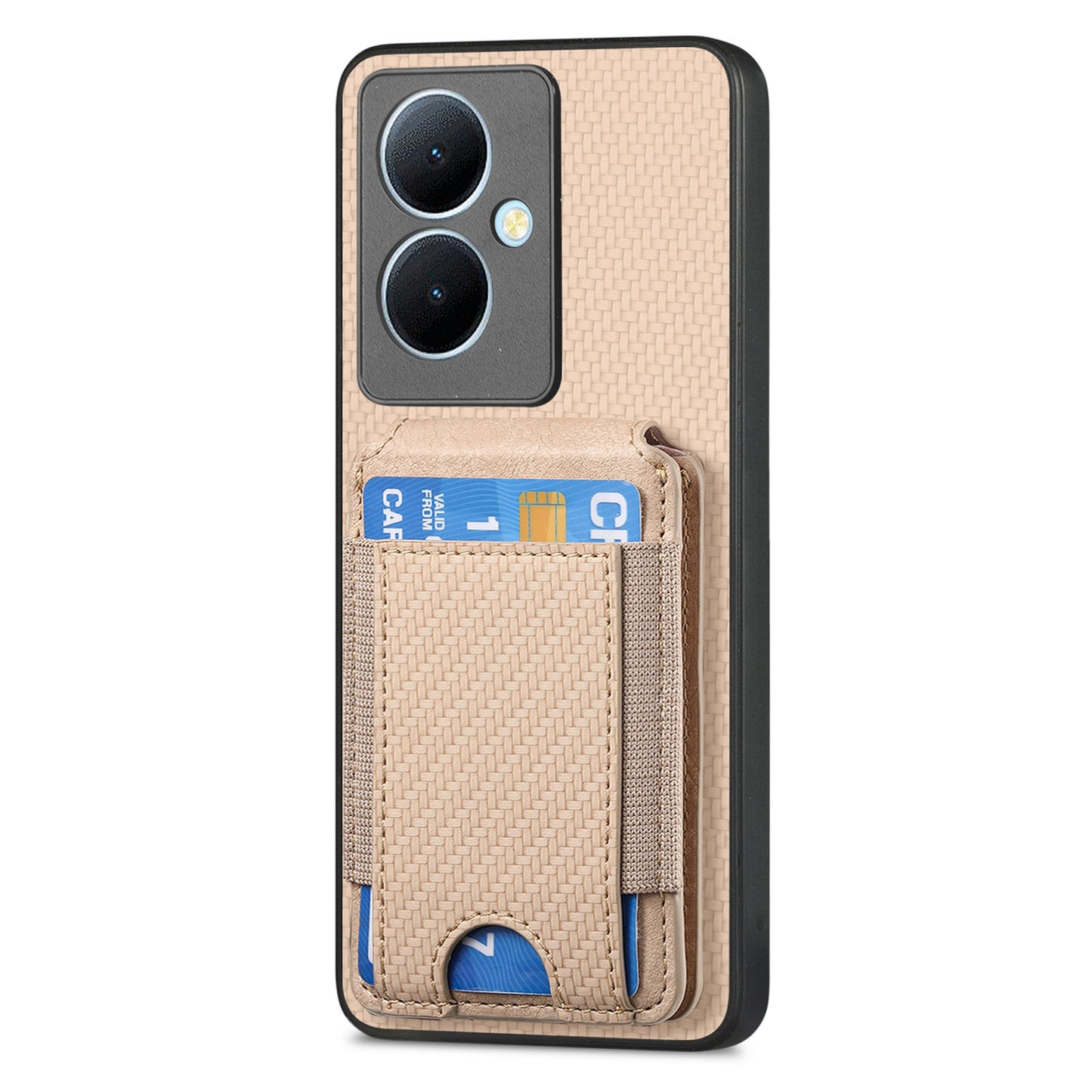 vivo S18e Vertical Flip Wallet Stand Phone Case with Carbon Fibre Pattern