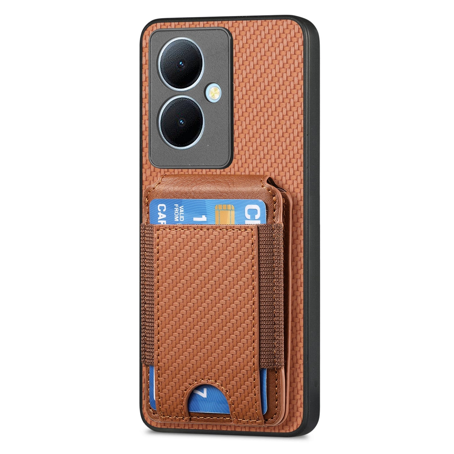 For vivo Y78+ Vertical Flip Wallet Stand Phone Case with Carbon Fibre Pattern
