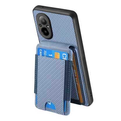 Realme C30S Vertical Flip Wallet Stand Phone Case with Carbon Fibre Pattern