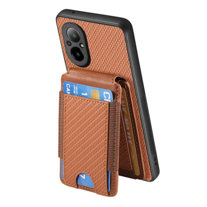 Realme C33 Vertical Flip Wallet Stand Phone Case with Carbon Fibre Pattern