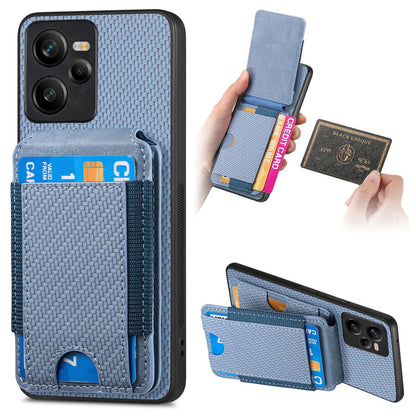 Realme C35 Vertical Flip Wallet Stand Phone Case with Carbon Fibre Pattern