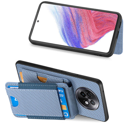 Realme 13+ Vertical Flip Wallet Stand Phone Case with Carbon Fibre Pattern