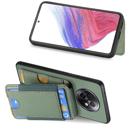 Realme 13+ Vertical Flip Wallet Stand Phone Case with Carbon Fibre Pattern